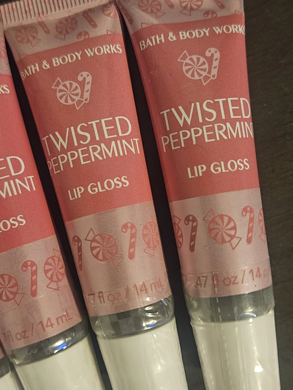 Bath & Body Works Twisted Peppermint Lip Gloss — Pink